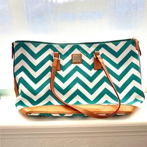 Dooney & Bourke Green Chevron Tote